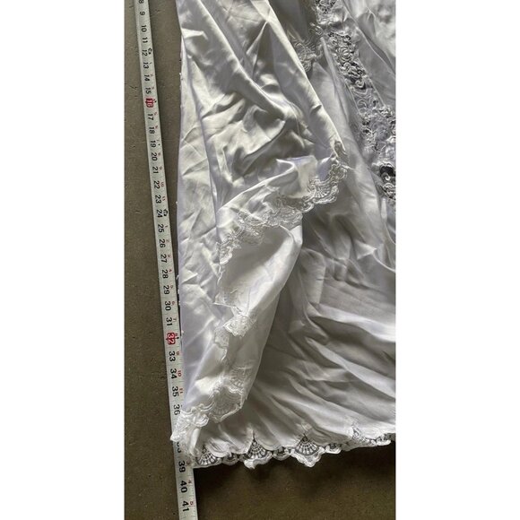 Vintage Bridal Victorian Long Wedding Dress Sz Petite White Ivory Sweetheart - Picture 7 of 16